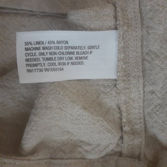 A New Day Women's Size XL Sand Beige Linen Blend Sleeveless Cropped Top - Picture 4 of 9